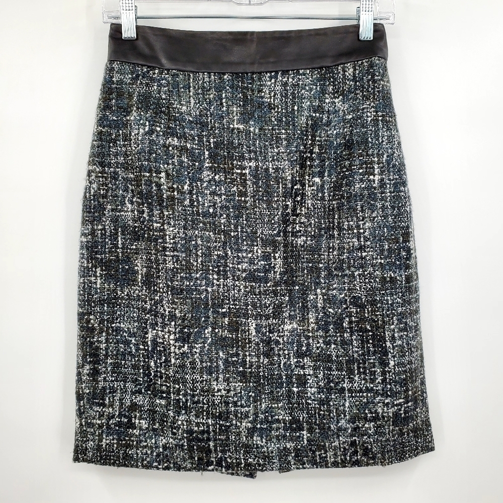Banana Republic Faux Leather Waist Coated Detail Pencil Skirt